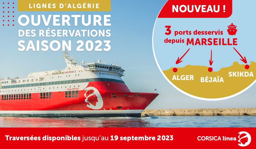Corsica Linea Ouverture reservation algérie été 2023